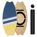 Todeco planche d'quilibre en bois, skateboard d'intrieur, 7 modes de planche oscillante avec rouleau ...