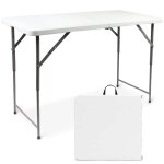 Todeco table de camping pliante r�glable en hauteur, traiteur pliante table 120x60x74cm, table pliante ...