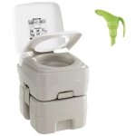 Toilette portable costway rservoir a dchets 20 l + rservoir d'eau 10 l avec pompe de rinage, entonnoir ...