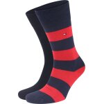 Tommy hilfiger chaussettes 2 paires rugby bleu fonc bleu rouge taille 39 - 42