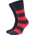 Tommy hilfiger chaussettes 2 paires rugby bleu fonc� bleu rouge taille 43 - 46
