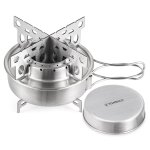 Tomshoo réchaud a alcool extérieur portable en acier inoxydable avec poignées pliables pour camping randonnée ... Tomshoo réchaud a alcool extérieur portable en acier inoxydable avec poignées pliables pour camping randonnée ...