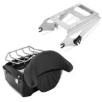 Top case compatible avec harley davidson touring 97 - 13 large avec grille + support de montage compatible ...