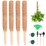 Totem en mousse de coco de 30cm, 4 pices, bton d'escalade pour plantes grimpantes, extension de support ...