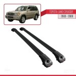 Barres de toit - ace - 1 - toyota land cruiser 2003 - 2009 - aluminium - noir - charge utile < 300 kg ...