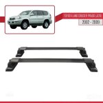 Barres de toit - ace - 3 - compatible toyota land cruiser prado - aluminium - noir - 2 barres