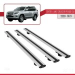 Barres de toit - toyota - land cruiser prado (j150) - basic mod�le - 3 pi�ces - aluminium gris