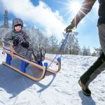 Traneau a neige pliable pour enfants avec dossier, longue corde a creuser, luge pour enfants, traneau ...