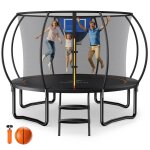 Trampoline extrieur merach, Ø 305 cm, avec filet de protection, jeu en plein air scuris, structure ...