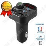 Transmetteur fm bluetooth - td - adaptateur radio - chargeur usb - mains libres - noir
