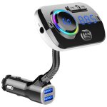 Transmetteur fm sans fil pour la voiture led 7 couleurs chargeur rapide qc3. 0