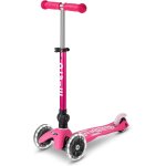 Trottinette 3 roues mini micro deluxe rose pliable led