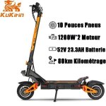 Trottinette electrique pliable kukirin g3 pro - 2400w moteur - batterie 52v 23. 2ah - pneus 10  - 35pente ...