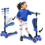 Trottinette enfant, trottinette 3 roues, patinette enfant pliable avec hauteur ajustable, plateau antidrapant ...