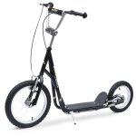 Trottinette patinette enfant a partir de 5 ans grands pneus guidon r�glable poign�es freins et b�quille ...