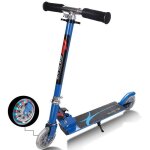 Trottinette pliable, 2 roues avec led clignotantes hauteur ajustable convient pour enfant de 4 a 13 ans ...