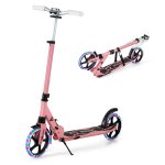 Trottinette pliable 93 x 43 x 91 - 106 cm 3 hauteurs r�glables et lumi�res led design moderne en aluminium ...
