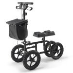 Trottinette pliable - duoku - d�ambulateur orientable en acier au carbone - guidon r�glable et genouill�re ...