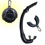 Tuba de natation en silicone enroulable, avec boucle suspendue, tube respiratoire confortable pour la ... Tuba de natation en silicone enroulable, avec boucle suspendue, tube respiratoire confortable pour la ...