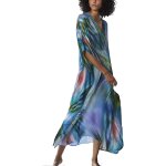 Tuyiu - caftan long bohme d't pour femme motif ethnique maxi dress beach bikini cover ups sunblock ...