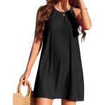 Tuyiu - robe de plage d't pour femme - bikini cover up - tunique de plage - col en v - respirante - ...