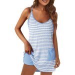 Tuyiu - robe de tennis pour femme avec soutien - gorge intégré et short - robe de sport rayée - col en ... Tuyiu - robe de tennis pour femme avec soutien - gorge intégré et short - robe de sport rayée - col en ...