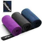 Tzf - lot de 3 serviettes en microfibre (40 x 80 cm) - schage rapide et douce - pour le sport, le voyage, ...