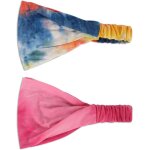 Tzf - bandeau cheveux femme - 2 pcs tie - dye serre tete femme elastique bandana yoga sport foulard cheveux ...