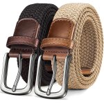 Tzf - ceinture homme 2 paquet, ceinture elastique tresse de golf ceinture tissus homme et femme 35mm ...