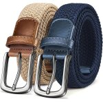 Tzf - ceinture homme 2 paquet, ceinture elastique tresse de golf ceinture tissus homme et femme 35mm ...