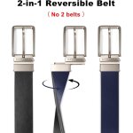 Cheng - ceinture homme, 35 mm ceinture en cuir double face - pour pantalons dcontracts, golf, chemises ...