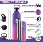 Tzf - gourde isotherme, 1000ml anti - fuite, bouteille isotherme, sans bpa, gourde inox, réutilisable, ... Tzf - gourde isotherme, 1000ml anti - fuite, bouteille isotherme, sans bpa, gourde inox, réutilisable, ...