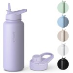 Tzf - gourde isotherme 1l - gourde inox avec paille et ouverture pour boire - etanche, sans bpa, reutilisable ...