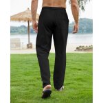 Tzf - pantalon coton lin homme dcontracts de plage lger et casual yoga pants avec cordon elastique ...
