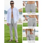 Tzf - pantalon coton lin homme décontractés de plage léger eté casual yoga pants avec cordon elastique ... Tzf - pantalon coton lin homme décontractés de plage léger eté casual yoga pants avec cordon elastique ...