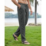 Tzf - pantalon coton lin homme décontractés de plage léger eté casual yoga pants avec cordon elastique ... Tzf - pantalon coton lin homme décontractés de plage léger eté casual yoga pants avec cordon elastique ...