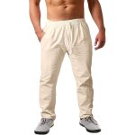 Tzf - pantalon coton lin homme dcontracts de plage lger et casual yoga pants avec cordon elastique ...