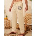 Tzf - pantalon lin homme et lche pantalon en lin dcontract avec poches ceinture elastique pantalon ...