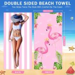 Tzf - serviette de plage microfibre, 180x90cm drap de plage, schage rapide double face beach towel, ...