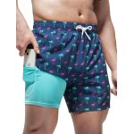 Tzf - short de bain pour homme 2 en 1 avec boxer doubl pour homme avec doublure de compression short ...