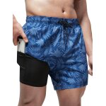Tzf - short de bain pour homme 2 en 1 avec boxer doubl pour homme avec doublure de compression short ...