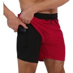 Tzf - shorts de bain homme etanche schage rapide 2 en 1 maillot homme avec doublure de compression