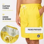Tzf - short de bain homme, schage rapide avec filet intrieur, maillot de bain homme piscine, poches ...