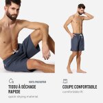 Tzf - short de bain homme, schage rapide avec filet intrieur, maillot de bain homme piscine, poches ...
