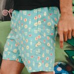 Tzf - short de bain homme u2013 imprims originaux, schage rapide, taille elastique avec cordon, poches ...