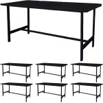 Ulteronixshop - lot de 6 nappes de pique - nique ajust�es rectangulaires noires pliantes elastiques lavables ...