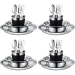 Ulteronixshop - ensemble de couverts pour 4 personnes avec assiettes, bols, tasses, camping, camping, ...