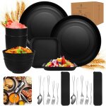 Ulteronixshop - kit vaisselle camping, assiette plastique reutilisable, pour 2 personnes vaisselle camping ...