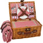 Ulteronixshop - panier de pique - nique pour 2 personnes, avec compartiment isotherme et couverture de ...