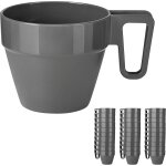Ulteronixshop - set de tasse a caf� r�utilisables i set de 30 mugs et tasses a caf� en plastique anthracite ...